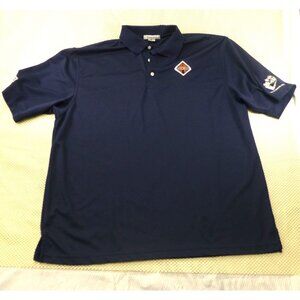 International A26 Featherlite Polo Shirt XL Navy Built In Huntsville Alabama Emb